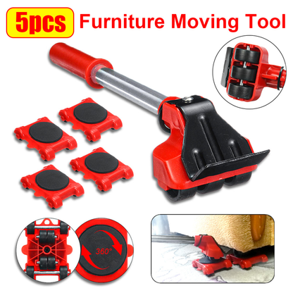Effortless Furniture Mover Set with Lifting Tool and 360-Degree Wheels