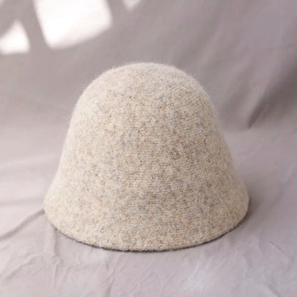 Foldable Vintage Fisherman Style Wool Bucket Hat for Women - Warm Cold Weather Accessory