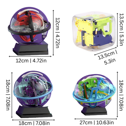 Tilt-Controlled Labyrinth Sphere with Adjustable Difficulty