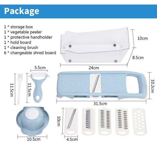 Precision Slicer with 6 Versatile Blades and Safety Holder