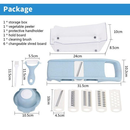 Precision Slicer with 6 Versatile Blades and Safety Holder