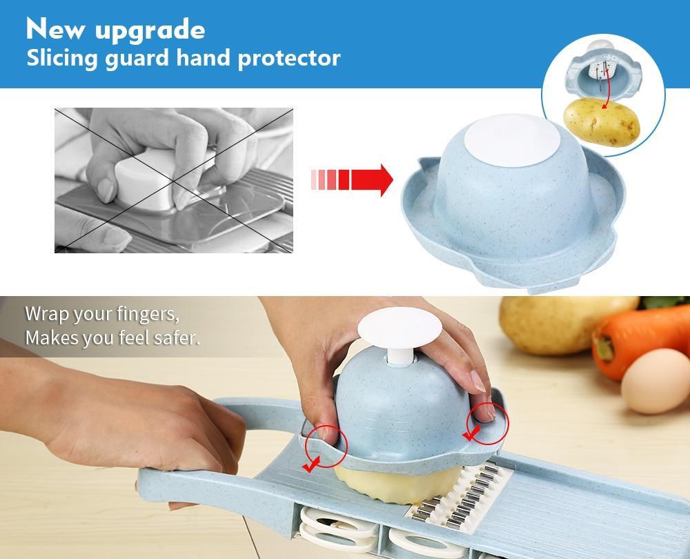 Precision Slicer with 6 Versatile Blades and Safety Holder