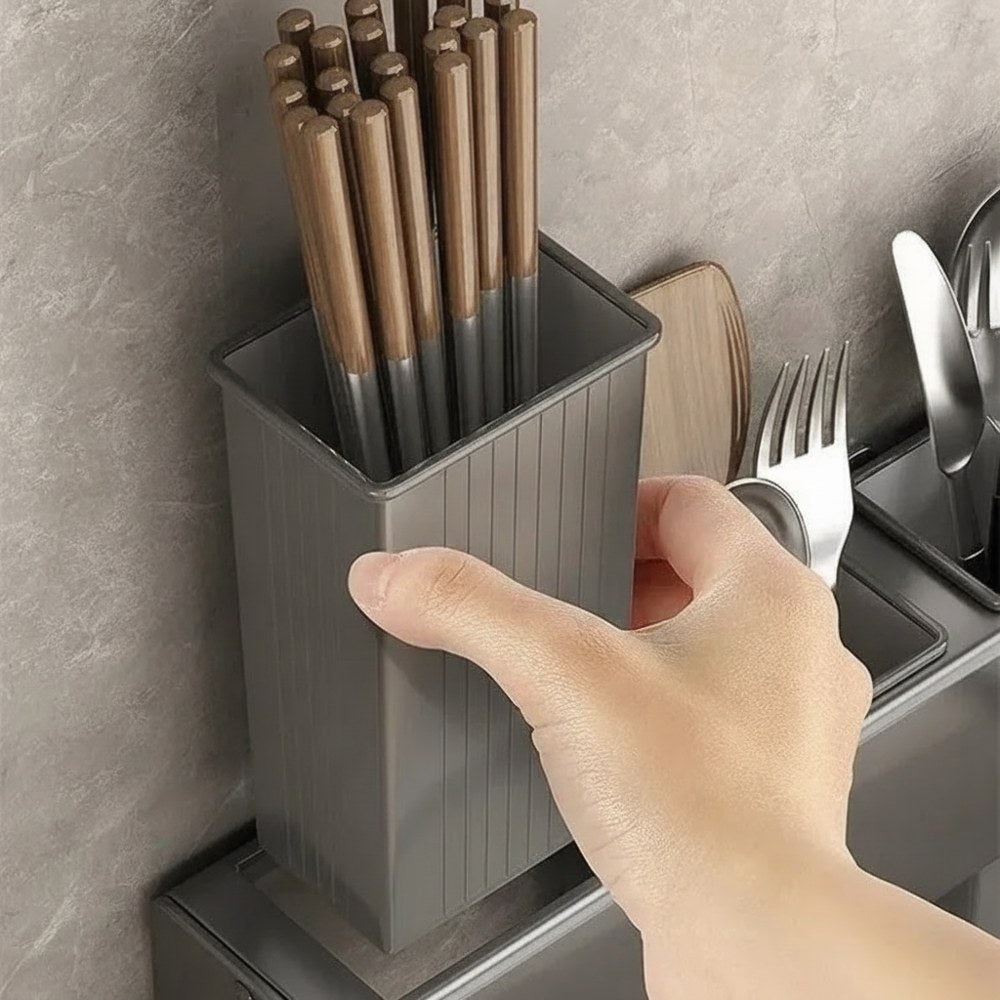 Kitchen Utensil and Knife Holder for Wall Mounting