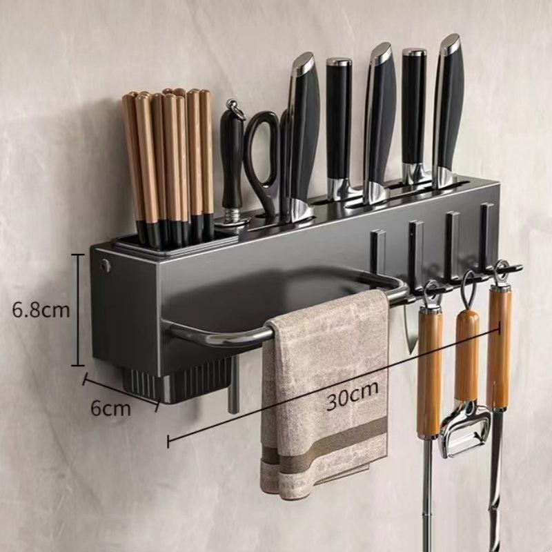 Kitchen Utensil and Knife Holder for Wall Mounting