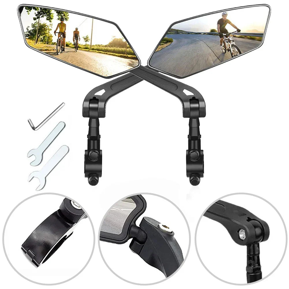 360° Adjustable Handlebar Mirrors for Safe Cycling