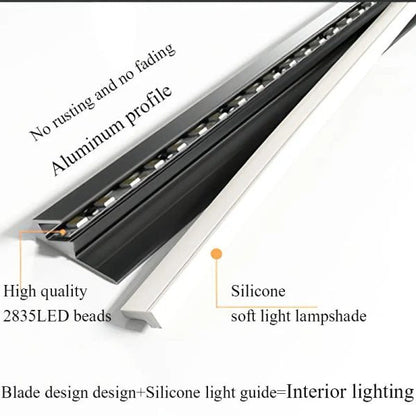 LED Strip Light for Under Cabinet Use, Adjustable Length, Aluminum Frame, 45-Degree Beam