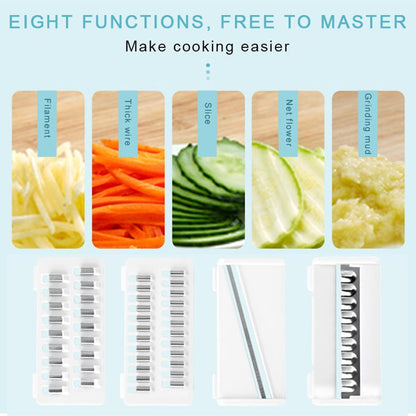 Multi-Function Vegetable Cutter with 4 Blades and Safety Grip