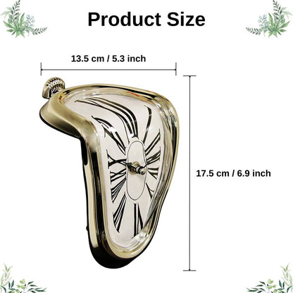 Roman Numeral Wall Clock with Melting Design