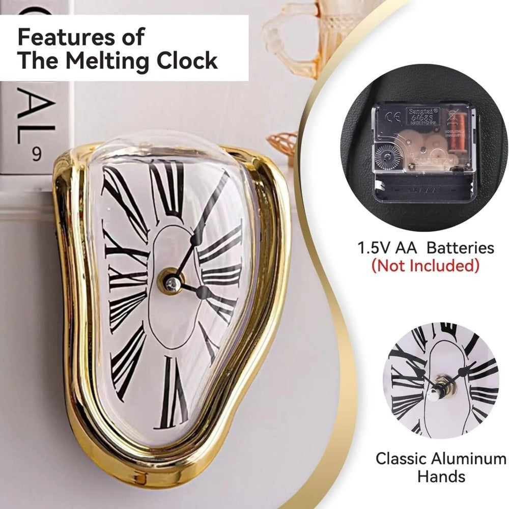 Roman Numeral Wall Clock with Melting Design