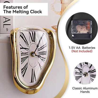 Roman Numeral Wall Clock with Melting Design