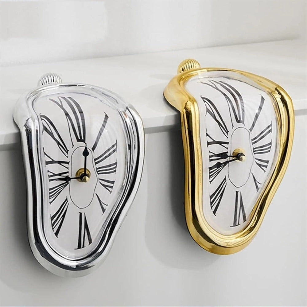 Roman Numeral Wall Clock with Melting Design