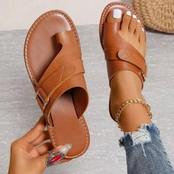 Handmade Leather Sandals for Women with Arch Support - Retro Summer Design for Bunions and Wide Feet