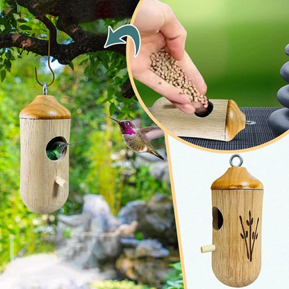 Birdhouse for Hummingbirds – Decorative Resin Nest in Oak, Maple, Cherry, 5.9 In