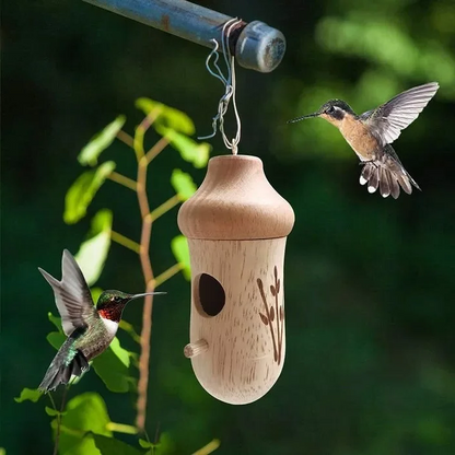 Birdhouse for Hummingbirds – Decorative Resin Nest in Oak, Maple, Cherry, 5.9 In