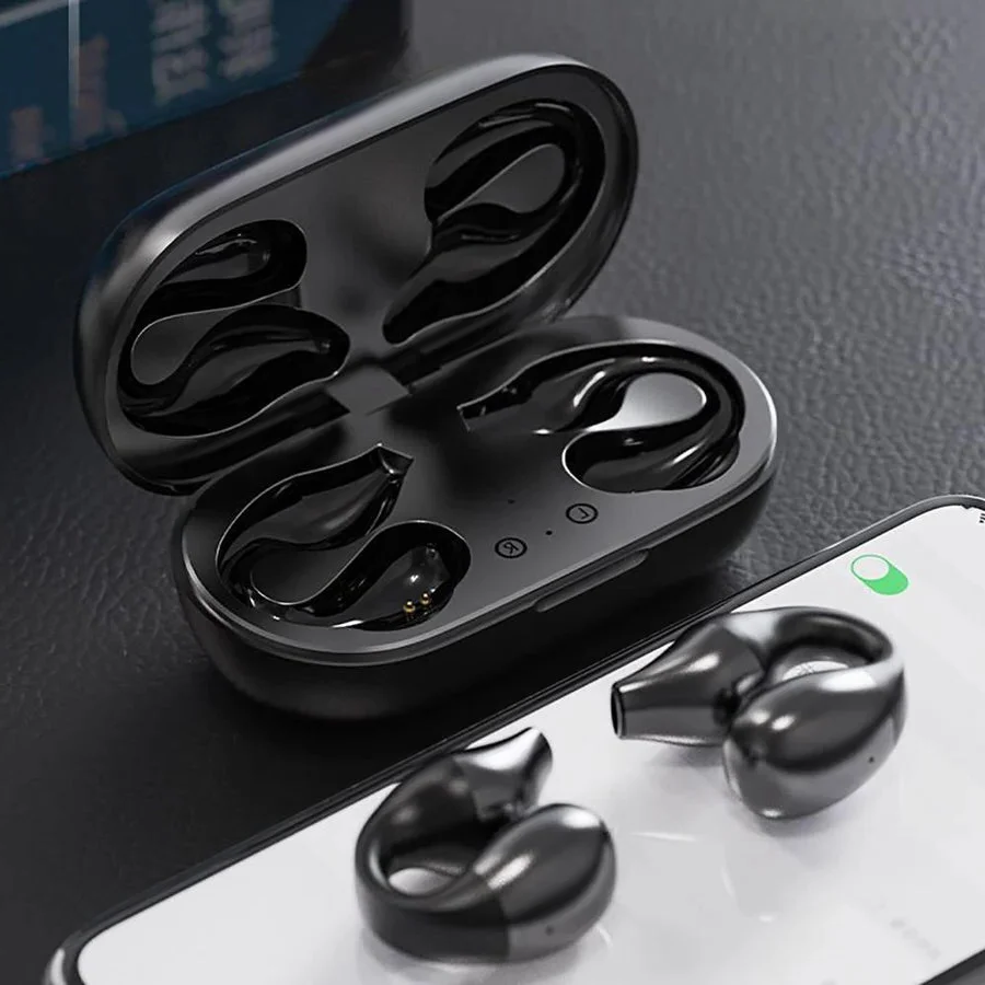 Open Ear Bluetooth 5.2 Headphones with LED Battery Indicator and Case