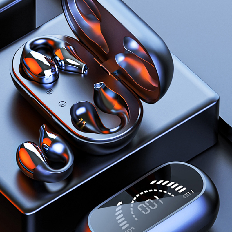 Open Ear Bluetooth 5.2 Headphones with LED Battery Indicator and Case