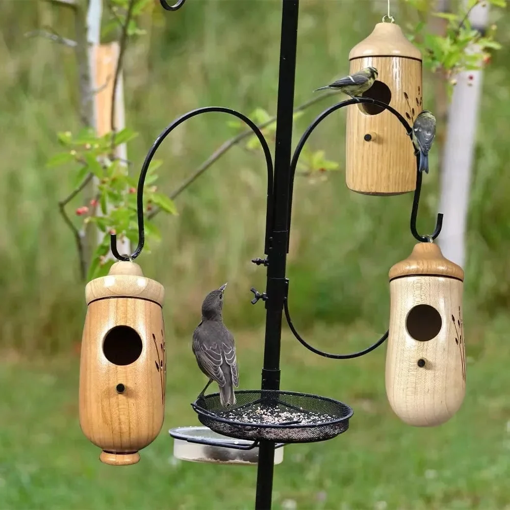 Birdhouse for Hummingbirds – Decorative Resin Nest in Oak, Maple, Cherry, 5.9 In