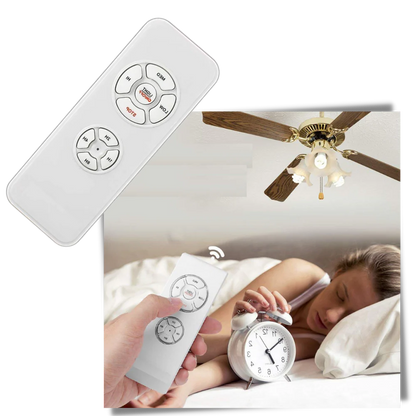Ceiling Fan Remote Control System with Receiver and Wall Bracket - RF Speed and Light Controller for Fans and Lighting