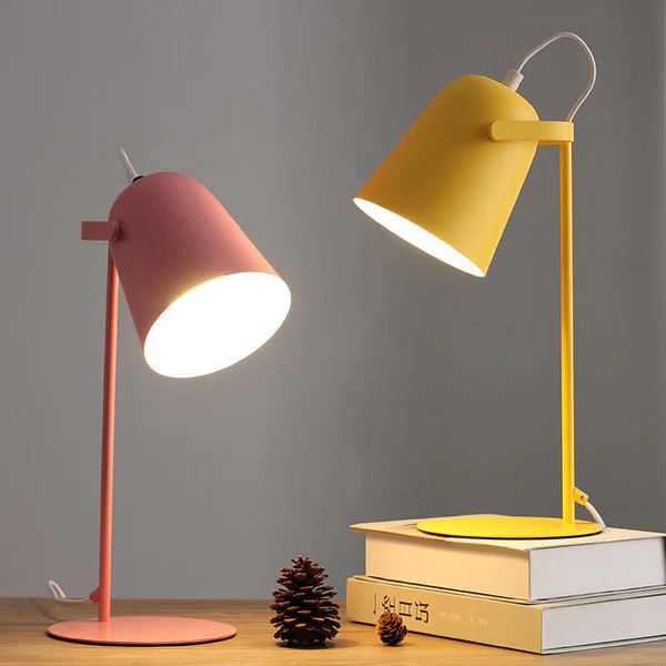 Charming Iron Table Lamp with Pastel Finish for Cozy Spaces