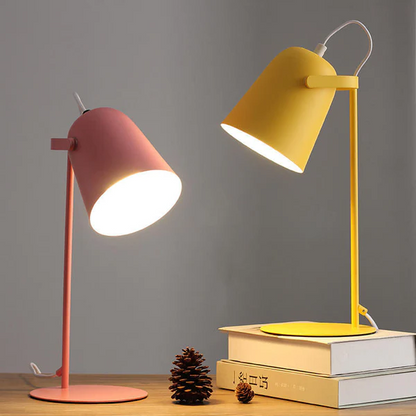 Charming Iron Table Lamp with Pastel Finish for Cozy Spaces