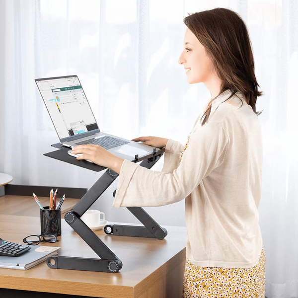 360-Degree Rotating Laptop Stand with Removable Mouse Pad