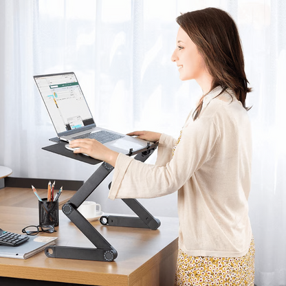 360-Degree Rotating Laptop Stand with Removable Mouse Pad