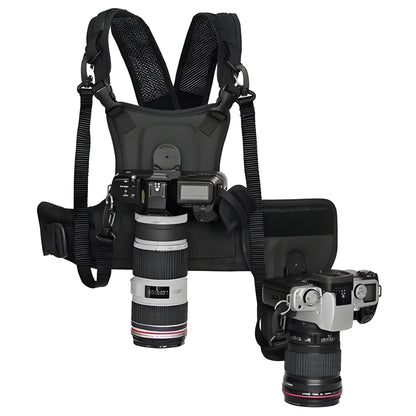 Hands-Free Camera Harness with Dual Mounts and Side Holder