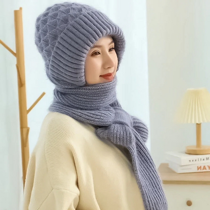 Knitted Winter Balaclava with Scarf, Ear Protection, and Neck Warmer