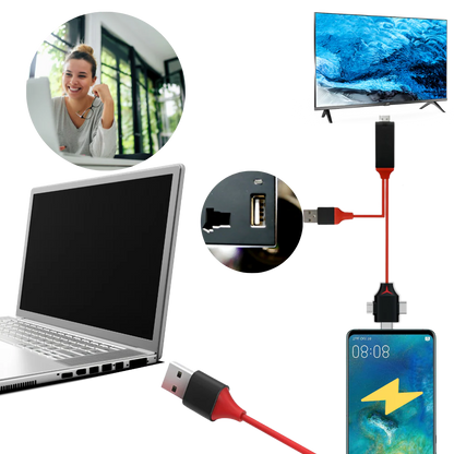Versatile HDMI Adapter for Mobile Devices with Power Support