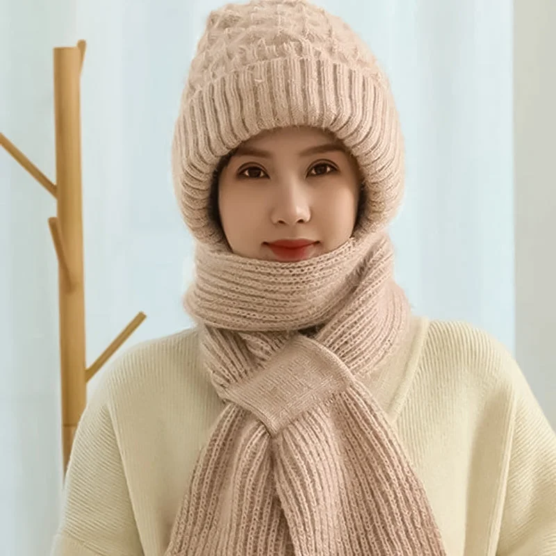 Knitted Winter Balaclava with Scarf, Ear Protection, and Neck Warmer