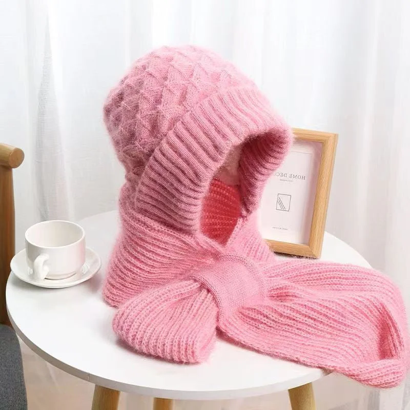 Knitted Winter Balaclava with Scarf, Ear Protection, and Neck Warmer