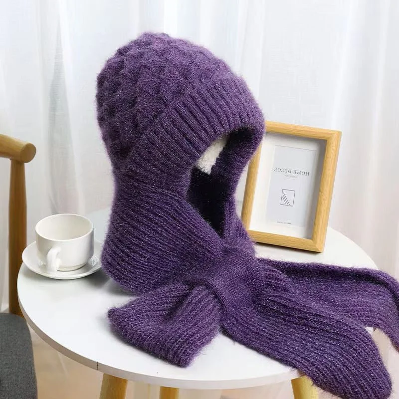 Knitted Winter Balaclava with Scarf, Ear Protection, and Neck Warmer