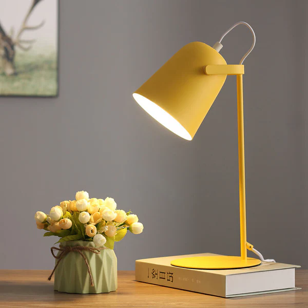 Charming Iron Table Lamp with Pastel Finish for Cozy Spaces