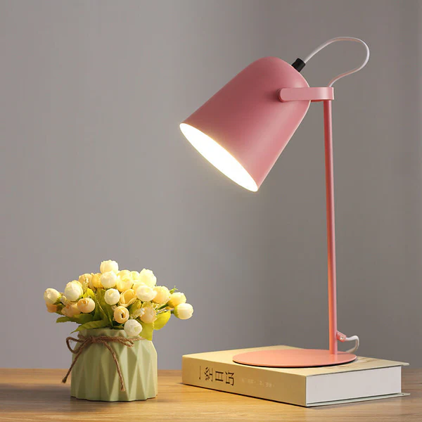 Charming Iron Table Lamp with Pastel Finish for Cozy Spaces