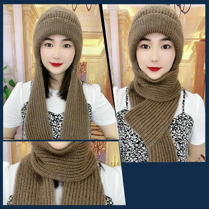 Knitted Winter Balaclava with Scarf, Ear Protection, and Neck Warmer