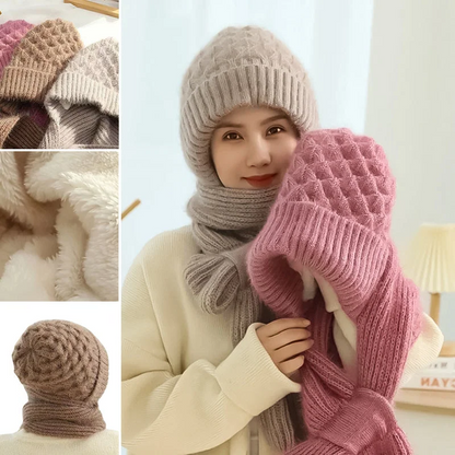 Knitted Winter Balaclava with Scarf, Ear Protection, and Neck Warmer