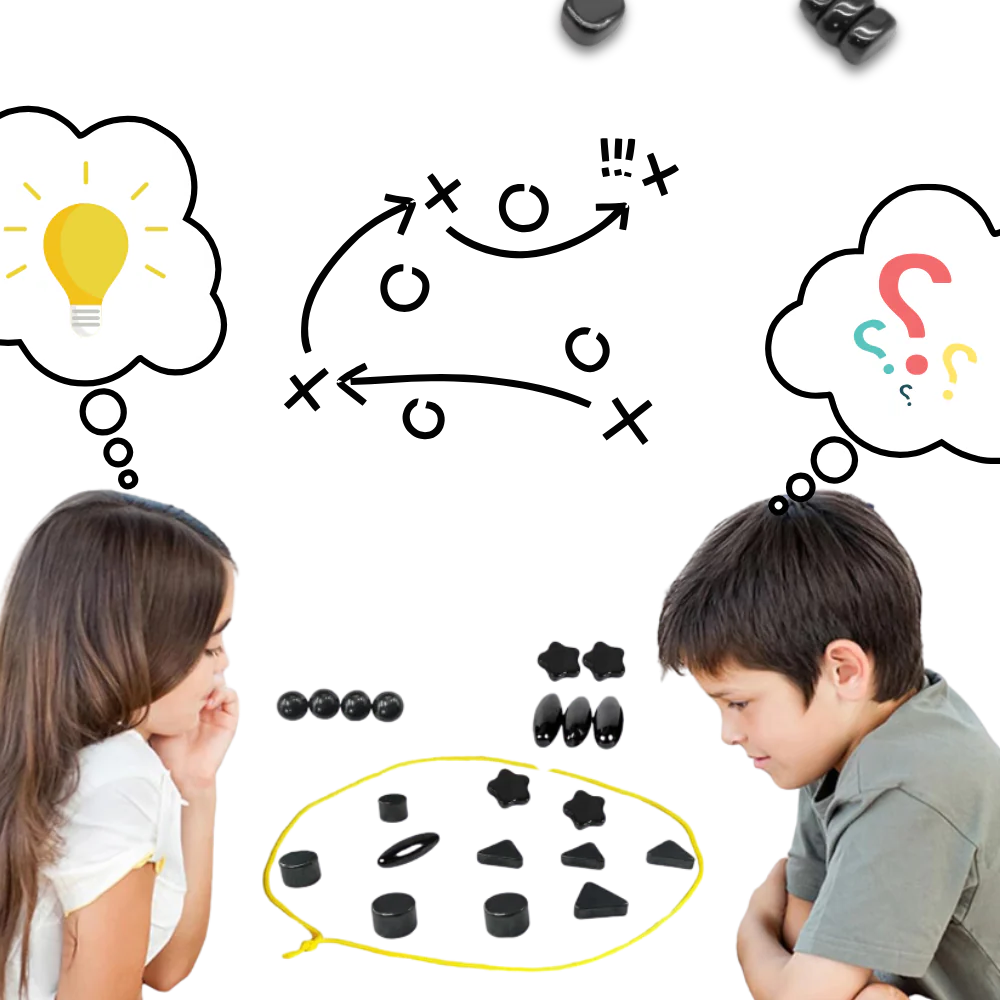 Portable Magnetic Strategy Game with 20 Pieces & Adjustable Ring