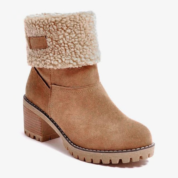 Leather Waterproof Ankle Boots for Women – Fur Cuff, Non-Skid Winter Footwear