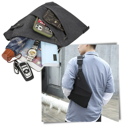 Adjustable Strap Travel Sling Pouch - Waterproof Multi-Pocket Crossbody Bag for All