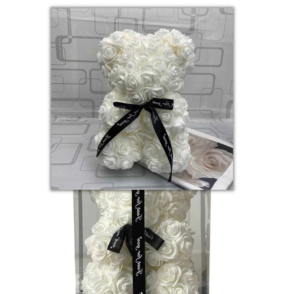 Charming Floral Teddy Bear Made of Durable Foam