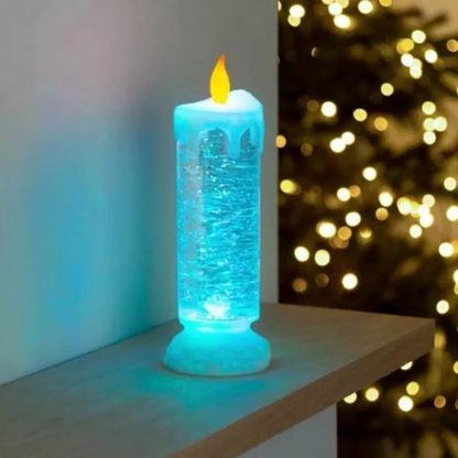 Enchanting LED Liquid Motion Candle with Glitter & Flame Illusion