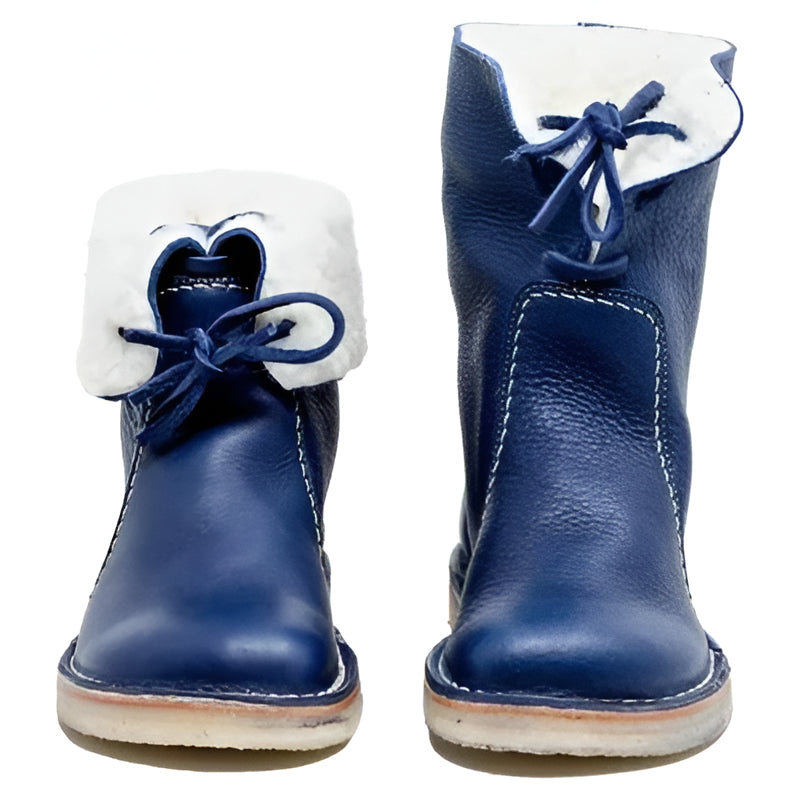 Waterproof Leather Winter Boots with Wool Lining, Sizes 4-11