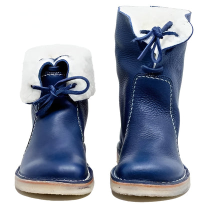 Waterproof Leather Winter Boots with Wool Lining, Sizes 4-11