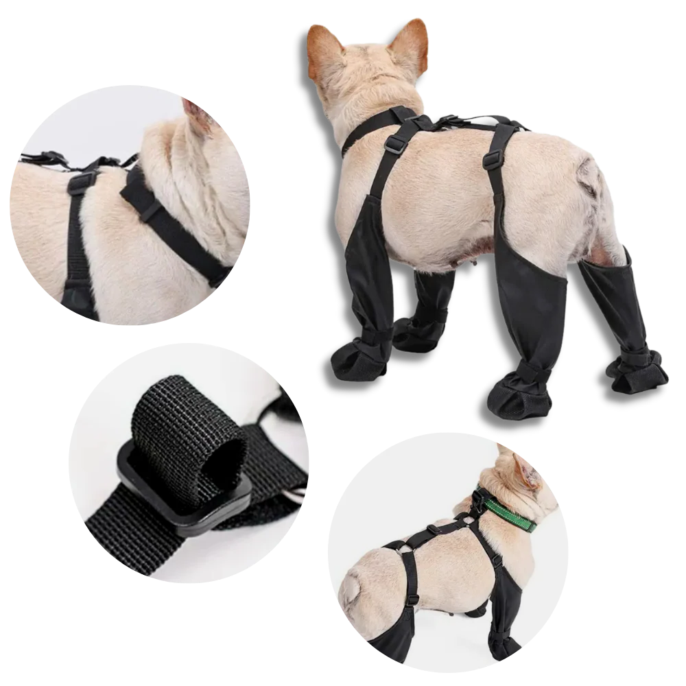 Non-Slip Waterproof Dog Boots with Reflective Straps – Full Leg Support
