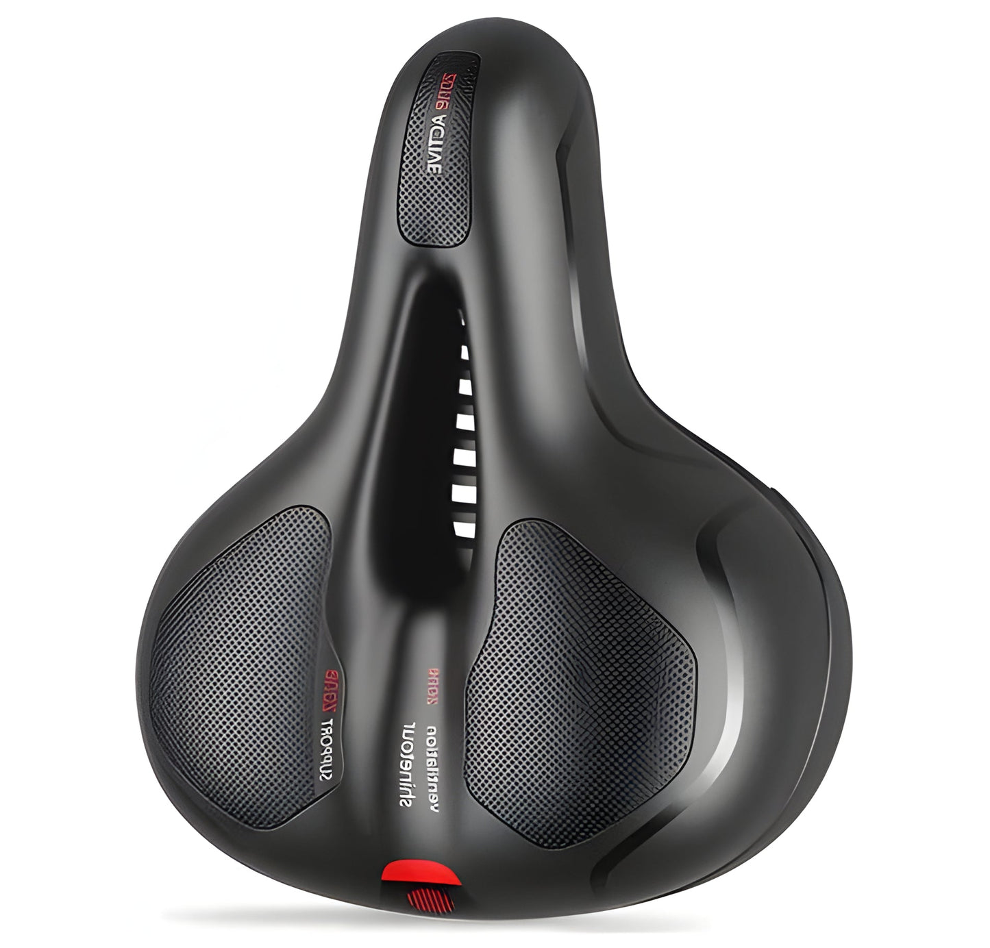 Comfort Ride Bicycle Seat with Airflow Design and Safety Reflector