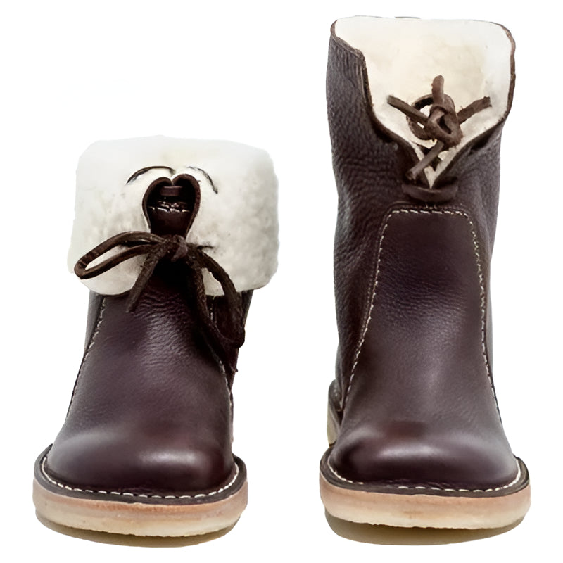 Weatherproof Leather Boots with Cozy Wool Lining and Flexible Sole