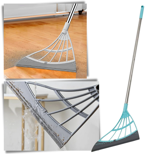 Adjustable Rubber Sweeper with 53.1 Inch Reach for All Surfaces