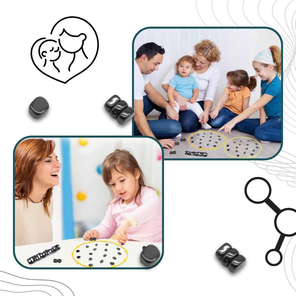 Portable Magnetic Strategy Game with 20 Pieces & Adjustable Ring