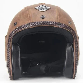 Vintage-Inspired Motorcycle Helmet with Retro Eye Protection