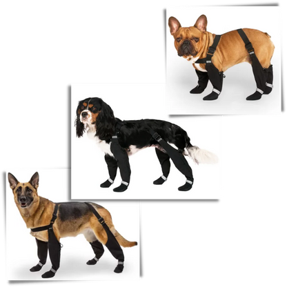 Non-Slip Waterproof Dog Boots with Reflective Straps – Full Leg Support